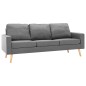vidaXL Conjunto de sofás de 2 piezas tela gris claro vidaXL Conjunto de sofás de 2 piezas tela gris claro