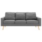 vidaXL Conjunto de sofás de 2 piezas tela gris claro vidaXL Conjunto de sofás de 2 piezas tela gris claro
