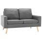 vidaXL Conjunto de sofás de 2 piezas tela gris claro vidaXL Conjunto de sofás de 2 piezas tela gris claro