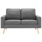 vidaXL Conjunto de sofás de 2 piezas tela gris claro vidaXL Conjunto de sofás de 2 piezas tela gris claro