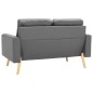 vidaXL Conjunto de sofás de 2 piezas tela gris claro vidaXL Conjunto de sofás de 2 piezas tela gris claro
