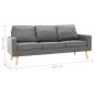 vidaXL Conjunto de sofás de 2 piezas tela gris claro vidaXL Conjunto de sofás de 2 piezas tela gris claro