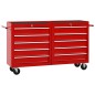 vidaXL Carro para herramientas con 10 cajones acero rojo vidaXL Carro para herramientas con 10 cajones acero rojo