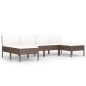 vidaXL Set muebles de jardín 6 piezas y cojines ratán sintético marrón vidaXL Set muebles de jardín 6 piezas y cojines ratán sintético marrón