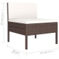 vidaXL Set muebles de jardín 6 piezas y cojines ratán sintético marrón vidaXL Set muebles de jardín 6 piezas y cojines ratán sintético marrón