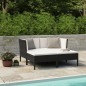 vidaXL Set de muebles de jardín 4 pzas y cojines ratán sintético negro