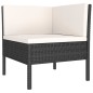 vidaXL Set de muebles de jardín 4 pzas y cojines ratán sintético negro