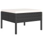 vidaXL Set de muebles de jardín 4 pzas y cojines ratán sintético negro