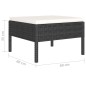 vidaXL Set de muebles de jardín 4 pzas y cojines ratán sintético negro