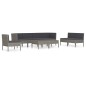 vidaXL Set de muebles de jardín 9 pzas y cojines ratán sintético gris vidaXL Set de muebles de jardín 9 pzas y cojines ratán sintético gris