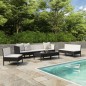 vidaXL Set de muebles de jardín 9 pzas y cojines ratán sintético negro vidaXL Set de muebles de jardín 9 pzas y cojines ratán sintético negro