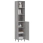 vidaXL Aparador alto madera contrachapada gris Sonoma 34,5x34x180 cm vidaXL Aparador alto madera contrachapada gris Sonoma 34,5x34x180 cm