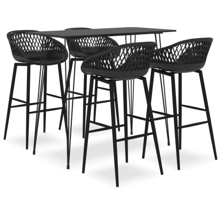 vidaXL Mesa alta y taburetes de bar 5 piezas negro