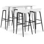 vidaXL Mesa alta y taburetes de bar 5 piezas blanco