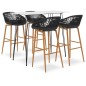 vidaXL Mesa alta y taburetes de bar 5 piezas blanco y negro vidaXL Mesa alta y taburetes de bar 5 piezas blanco y negro