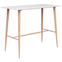 vidaXL Mesa alta y taburetes de bar 5 piezas blanco y gris
