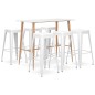 vidaXL Set de muebles de bar de 7 piezas blanco vidaXL Set de muebles de bar de 7 piezas blanco
