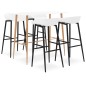 vidaXL Mesa alta y taburetes de bar 5 piezas blanco vidaXL Mesa alta y taburetes de bar 5 piezas blanco