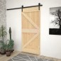 vidaXL Puerta corredera con herrajes madera maciza de pino 80x210 cm