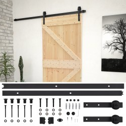 vidaXL Puerta corredera con herrajes madera maciza de pino 90x210 cm
