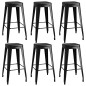 vidaXL Mesa alta y taburetes de bar 7 piezas negro vidaXL Mesa alta y taburetes de bar 7 piezas negro