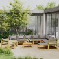 vidaXL Muebles de jardín 12 pzas cojines madera maciza de acacia 