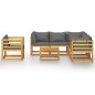 vidaXL Muebles de jardín 7 pzas cojines madera maciza de acacia 
