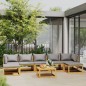 vidaXL Muebles de jardín 8 pzas cojines madera maciza de acacia vidaXL Muebles de jardín 8 pzas cojines madera maciza de acacia