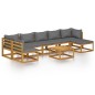 vidaXL Muebles de jardín 8 pzas cojines madera maciza de acacia vidaXL Muebles de jardín 8 pzas cojines madera maciza de acacia