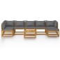 vidaXL Muebles de jardín 8 pzas cojines madera maciza de acacia vidaXL Muebles de jardín 8 pzas cojines madera maciza de acacia
