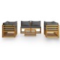 vidaXL Muebles de jardín 9 pzas cojines madera maciza de acacia	