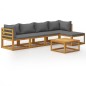 vidaXL Muebles de jardín 6 pzas cojines crema madera maciza de acacia