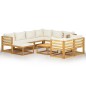 vidaXL Muebles de jardín 10 pzas cojines crema madera maciza acacia vidaXL Muebles de jardín 10 pzas cojines crema madera maciza acacia