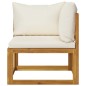 vidaXL Muebles de jardín 4 pzas cojines crema madera maciza de acacia vidaXL Muebles de jardín 4 pzas cojines crema madera maciza de acacia