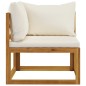 vidaXL Muebles de jardín 4 pzas cojines crema madera maciza de acacia vidaXL Muebles de jardín 4 pzas cojines crema madera maciza de acacia
