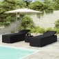 vidaXL Tumbonas de jardín y mesita 3 piezas ratán sintético negro vidaXL Tumbonas de jardín y mesita 3 piezas ratán sintético negro