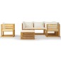 vidaXL Muebles de jardín 8 pzas cojines crema madera maciza de acacia vidaXL Muebles de jardín 8 pzas cojines crema madera maciza de acacia