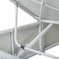 vidaXL Tumbonas de jardín y mesita 3 piezas ratán sintético blanco