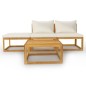 vidaXL Muebles de jardín 4 pzas cojines crema madera maciza de acacia vidaXL Muebles de jardín 4 pzas cojines crema madera maciza de acacia