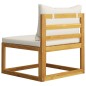 vidaXL Muebles de jardín 4 pzas cojines crema madera maciza de acacia vidaXL Muebles de jardín 4 pzas cojines crema madera maciza de acacia