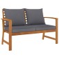 vidaXL Muebles de jardín 3 pzas cojines madera maciza de acacia