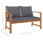 vidaXL Muebles de jardín 3 pzas cojines madera maciza de acacia