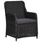 vidaXL Juego de comedor de jardín 9 piezas ratán sintético negro vidaXL Juego de comedor de jardín 9 piezas ratán sintético negro