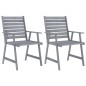 vidaXL Juego de comedor de jardín 3 pzas madera maciza de acacia gris vidaXL Juego de comedor de jardín 3 pzas madera maciza de acacia gris