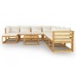 vidaXL Muebles de jardín 9 pzas cojines crema madera maciza de acacia vidaXL Muebles de jardín 9 pzas cojines crema madera maciza de acacia