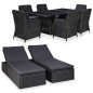 vidaXL Juego de comedor de jardín 9 piezas ratán sintético negro vidaXL Juego de comedor de jardín 9 piezas ratán sintético negro
