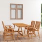 vidaXL Juego de comedor para jardín 5 piezas madera maciza de acacia vidaXL Juego de comedor para jardín 5 piezas madera maciza de acacia