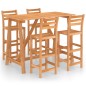 vidaXL Mesa y sillas de bar para jardín 5 pzas madera maciza de acacia vidaXL Mesa y sillas de bar para jardín 5 pzas madera maciza de acacia