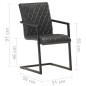 vidaXL Sillas voladizas de comedor 4 unidades cuero auténtico negro