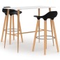 vidaXL Juego de mesa alta y taburetes de bar 3 piezas negro y blanco vidaXL Juego de mesa alta y taburetes de bar 3 piezas negro y blanco